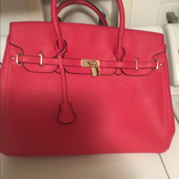 Pink Leather Purse Large w/shoulder strap ONLY - Picture 2 of 6